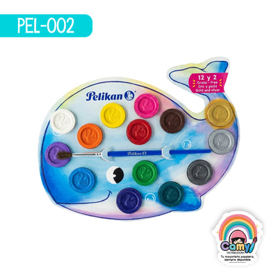 PEL-002 ACUARELA INFANTIL C/12+2 PELIKAN