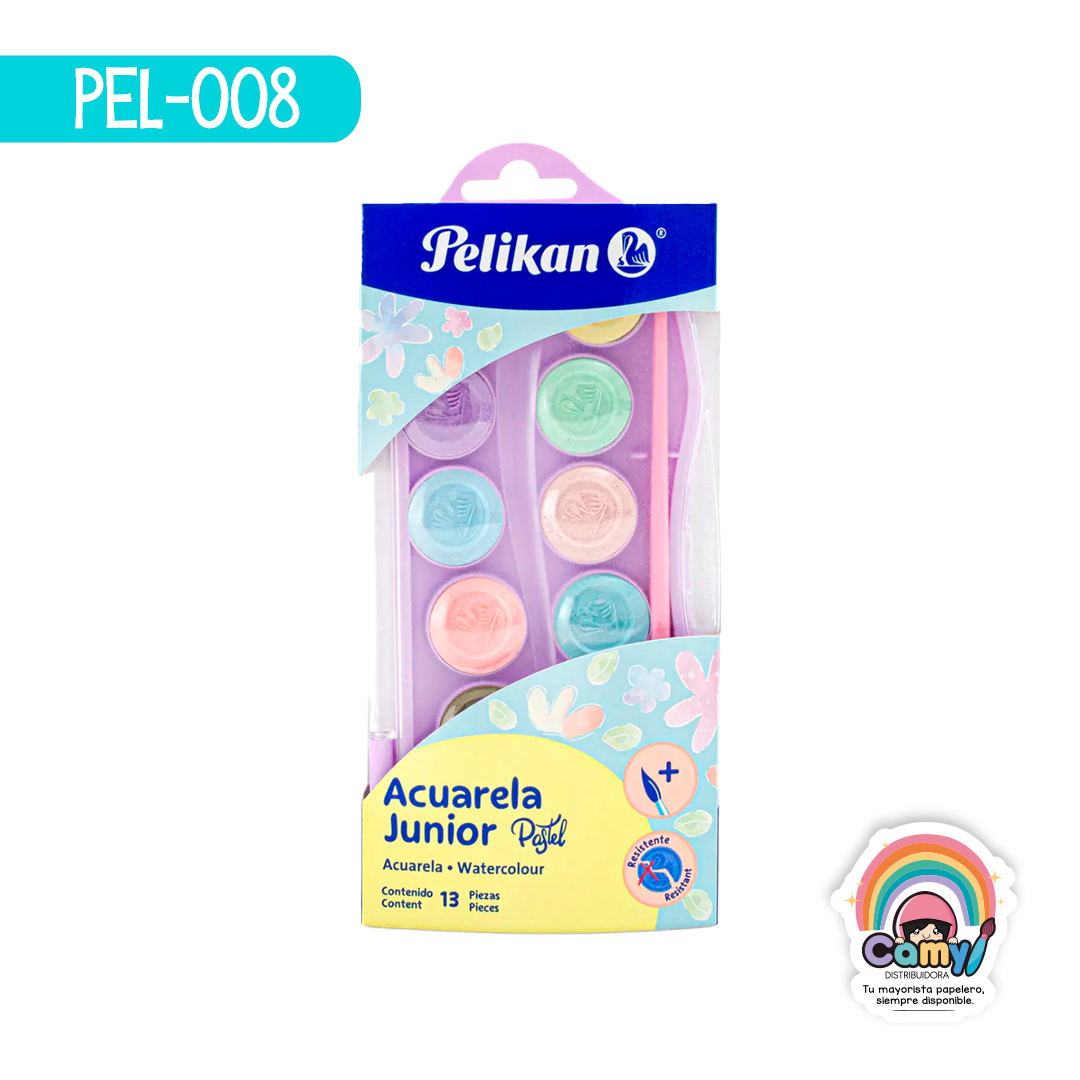 PEL-008 ACUARELA JUNIOR PASTEL C/12 PELIKAN