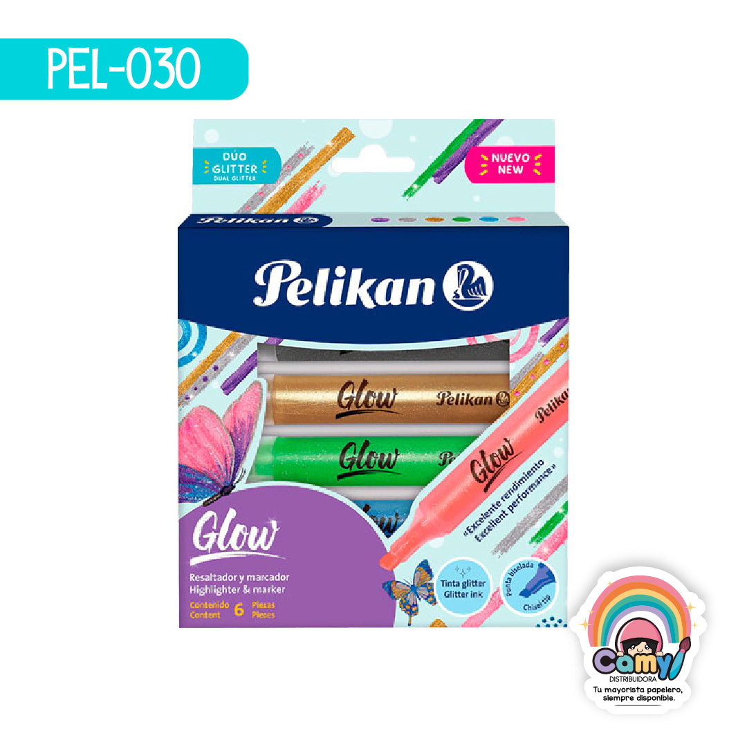 PEL-030 MARCATEXTOS METALICO C/6 SURTIDO PELIKAN