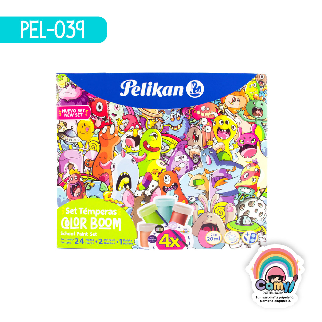 PEL-039 SET TEMPERA PARA CARTEL COLOR BOOM PELIKAN