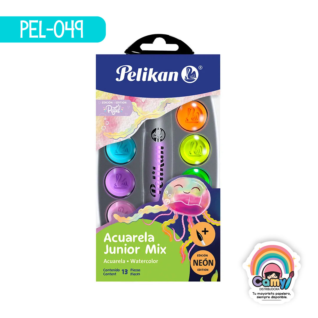 PEL-049 ACUARELA JUNIOR MIX C/12 PELIKAN