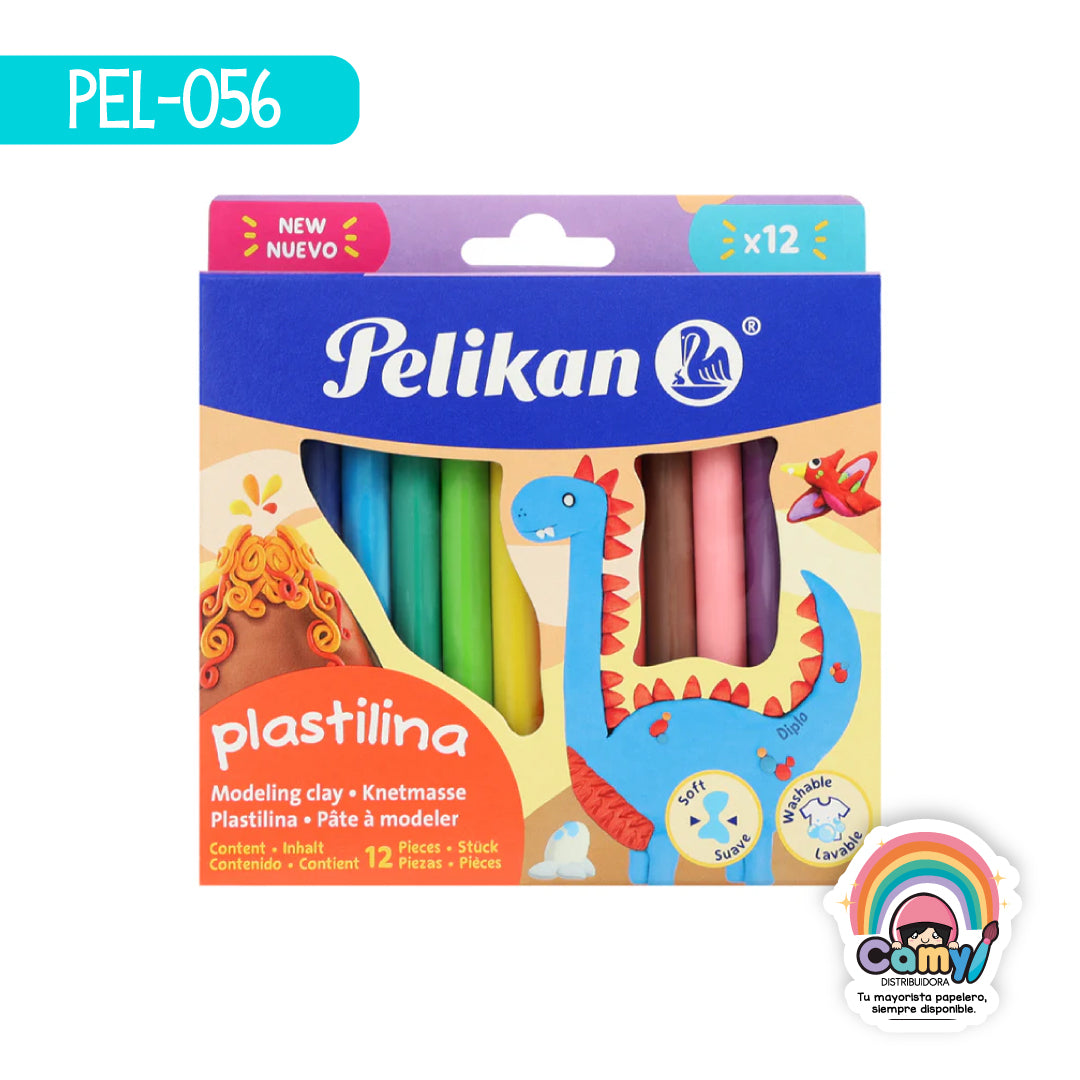 PEL-056 PLASTILINA C/12 BARRAS COL. SURT. PELIKAN