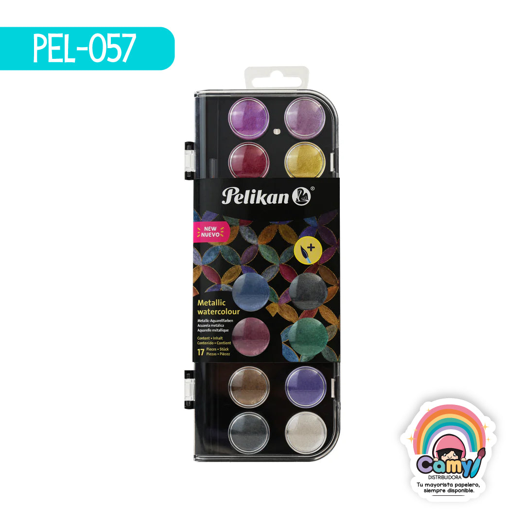 PEL-057 ACUARELA PELIKAN METALICA C/16 PASTI