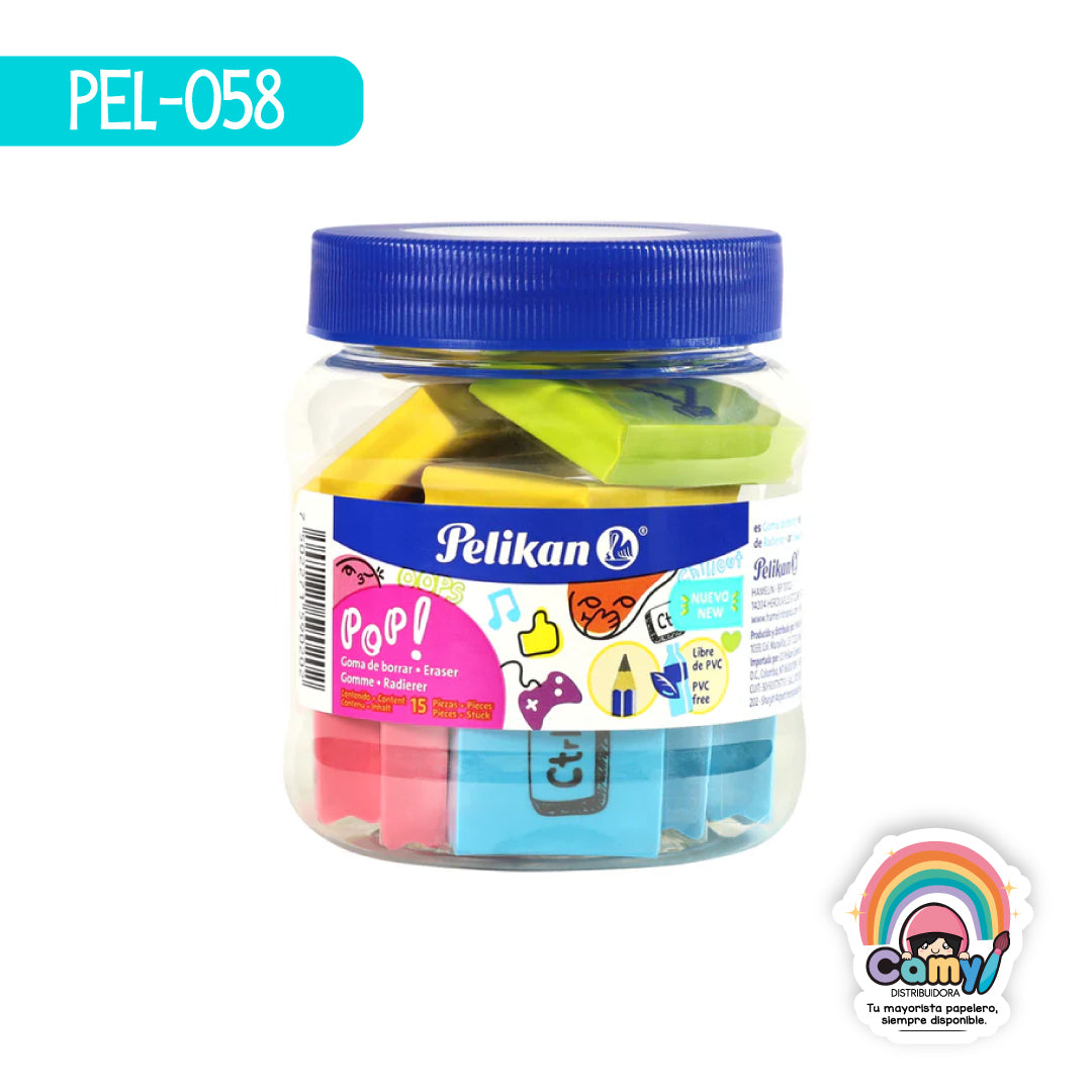 PEL-058 GOMA PELIKAN POP BOTE C/15