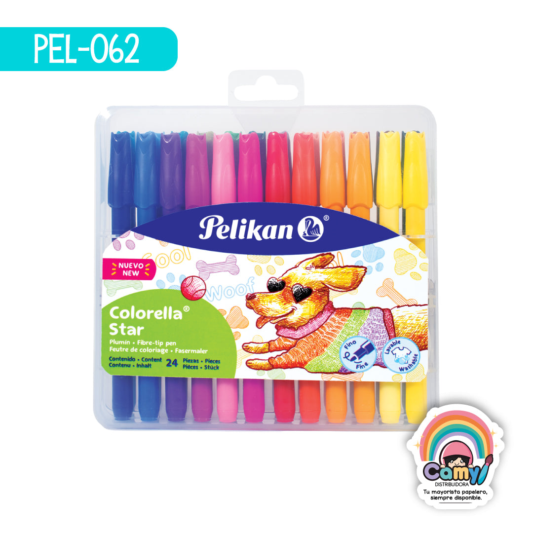 PEL-062 PLUMIN PELIKAN COLORELLA STAR C/24 EST RIGIDO SURT