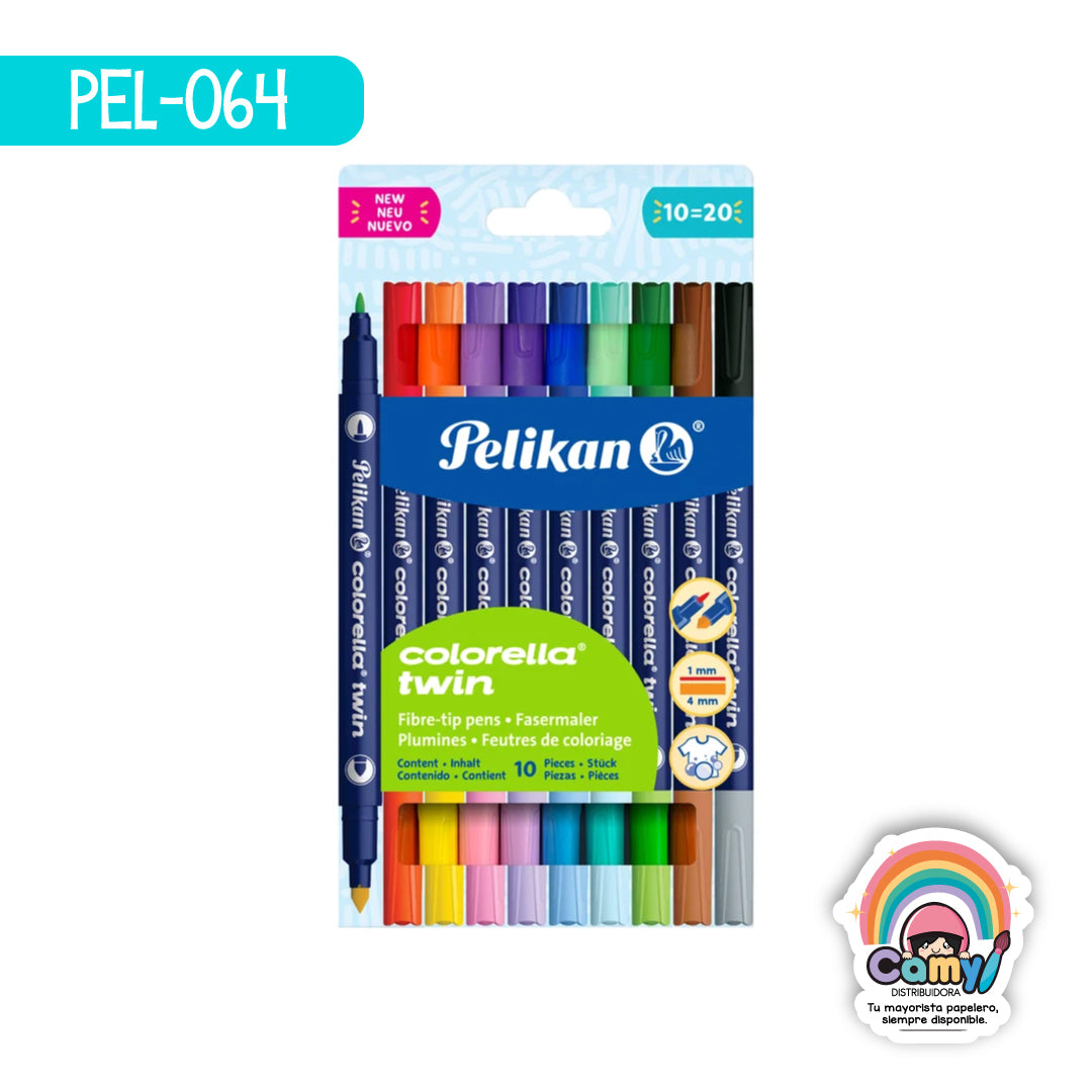 PEL-064 PLUMIN PELIKAN  COLORELLA TWIN C/10 COL SURT
