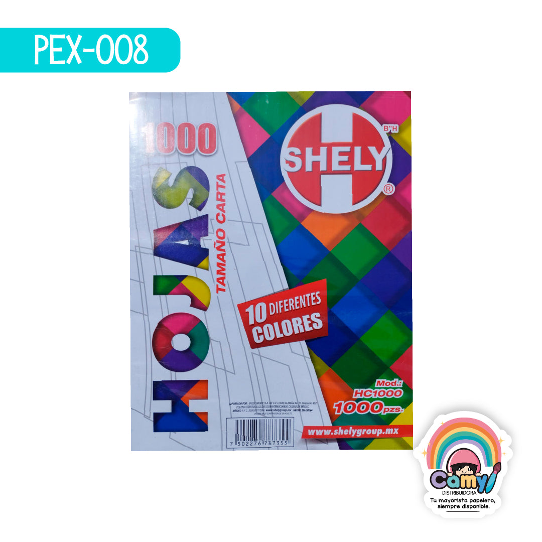 PEX-008 HOJA DE COLORES SHELY C/1000 SURTIDO
