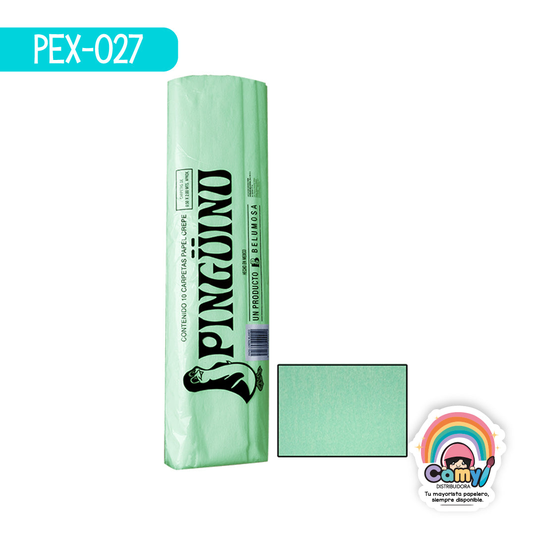 PEX-027 PAPEL CREPE PINGÜINO VERDE MENTA C/10