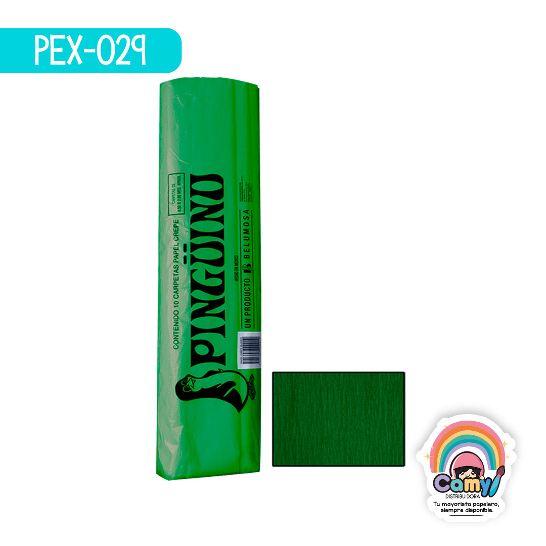 PEX-029 PAPEL CREPE PINGÜINO VERDE BANDERA C/10