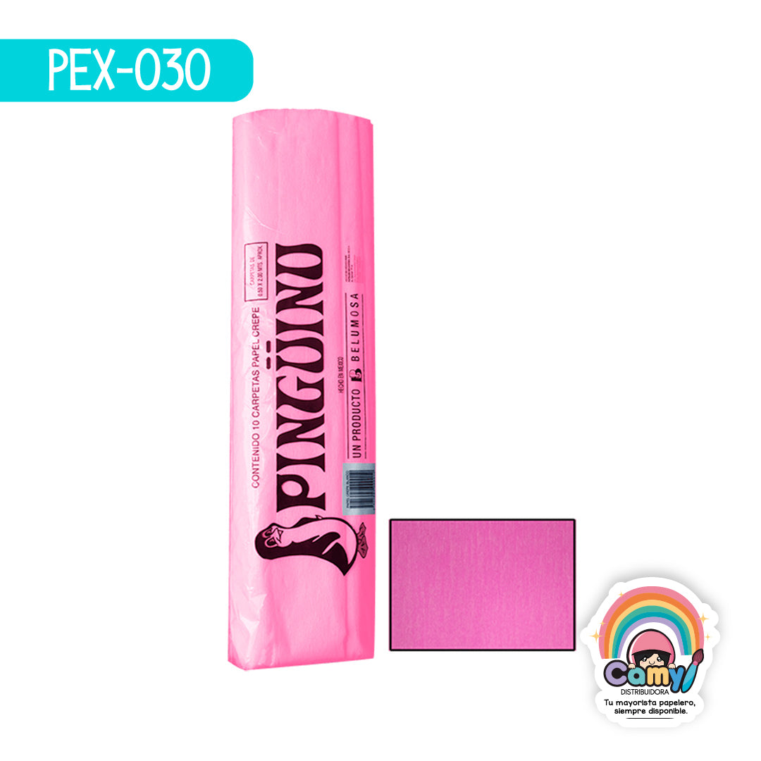 PEX-030 PAPEL CREPE PINGÜINO ROSA PALIDO C/10