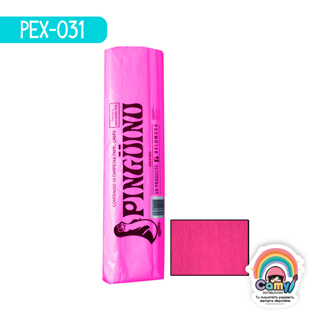 PEX-031 PAPEL CREPE PINGÜINO ROSA MEXICANO C/10