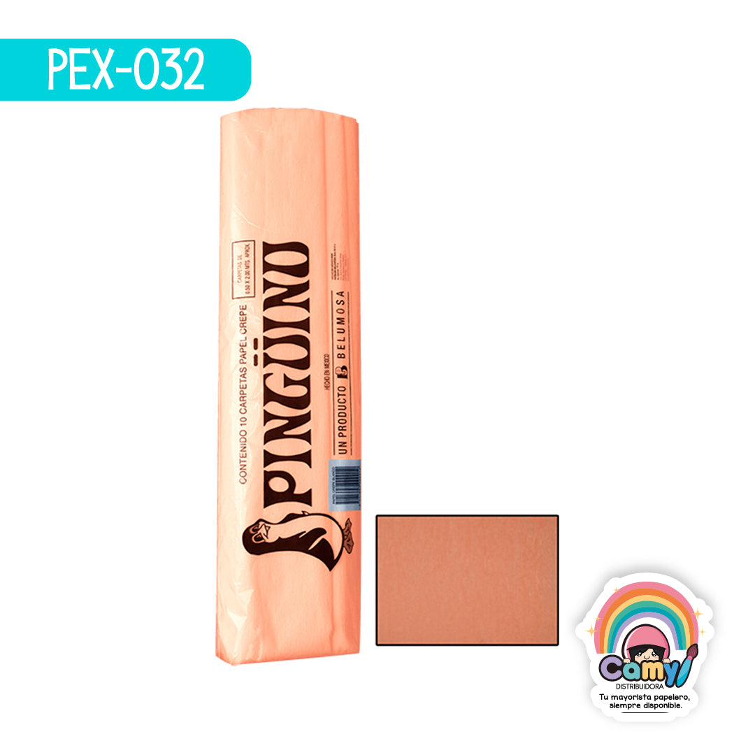 PEX-032 PAPEL CREPE PINGÜINO SALMON C/10