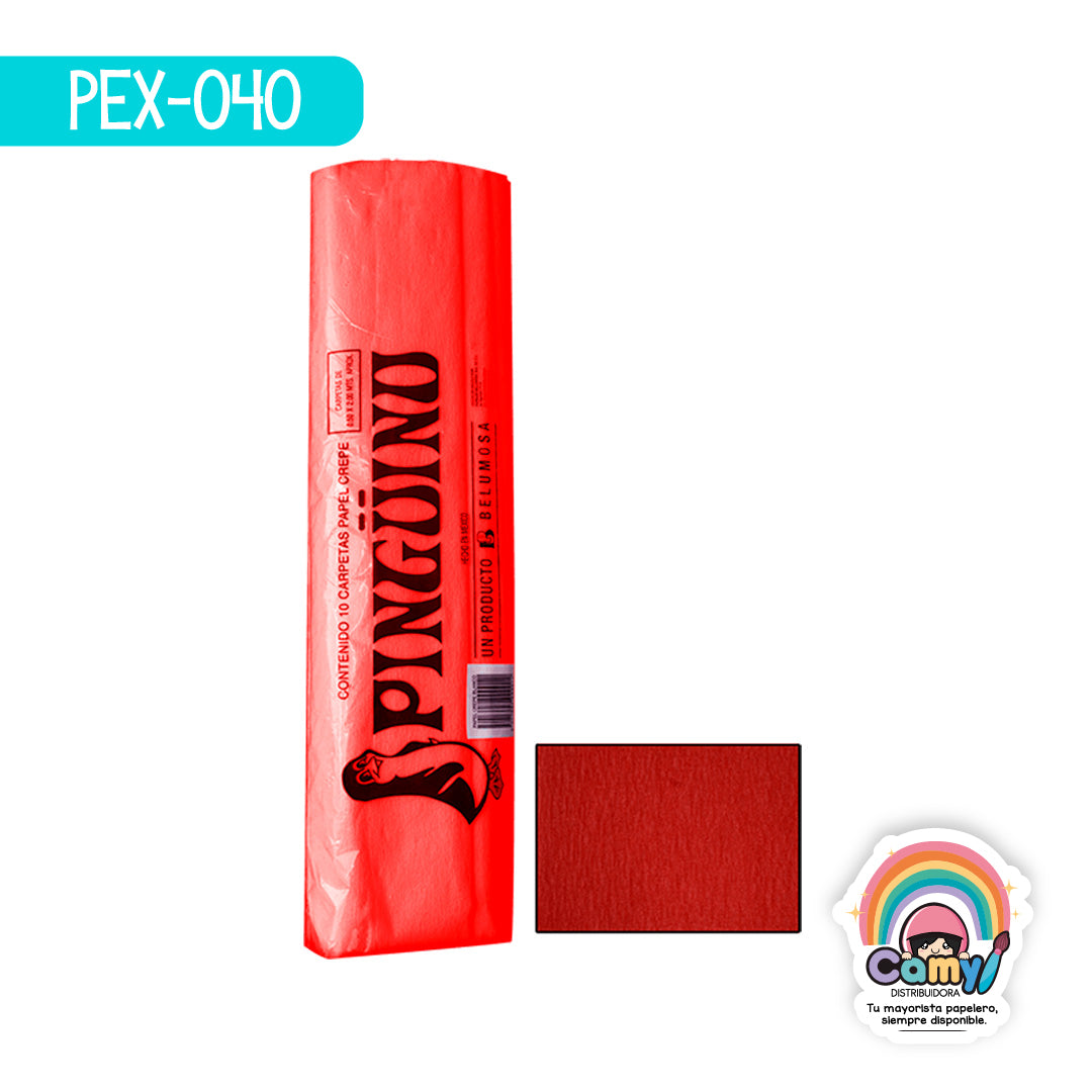 PEX-040 PAPEL CREPE PINGÜINO ROJO C/10