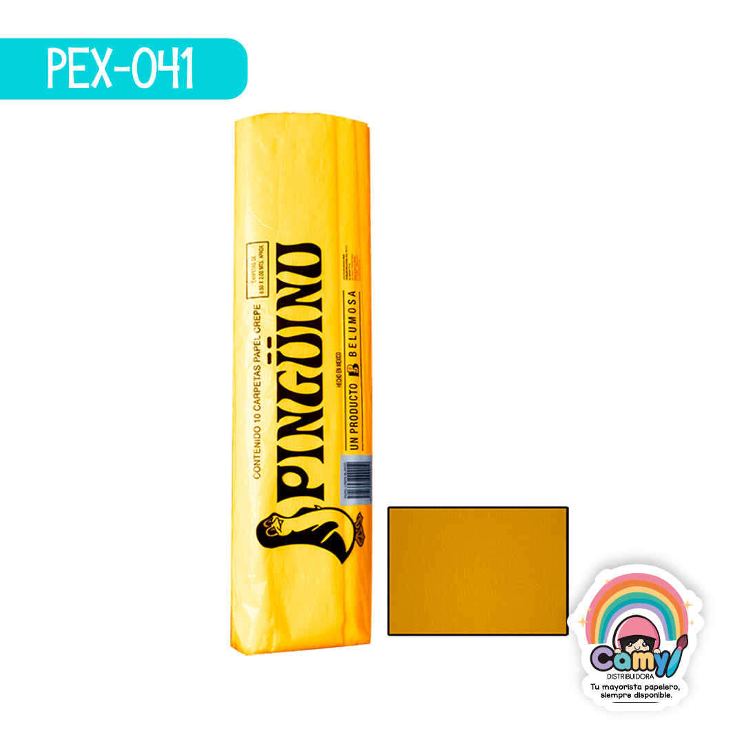 PEX-041 PAPEL CREPE PINGÜINO AMARILLO FUERTE C/10