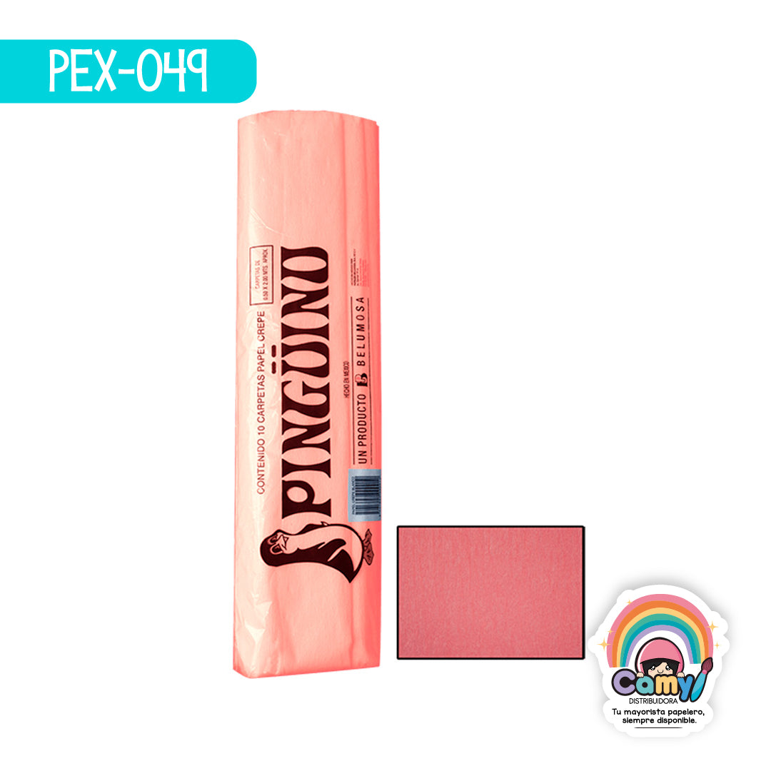 PEX-049 PAPEL CREPE PINGÜINO ROSA C/10