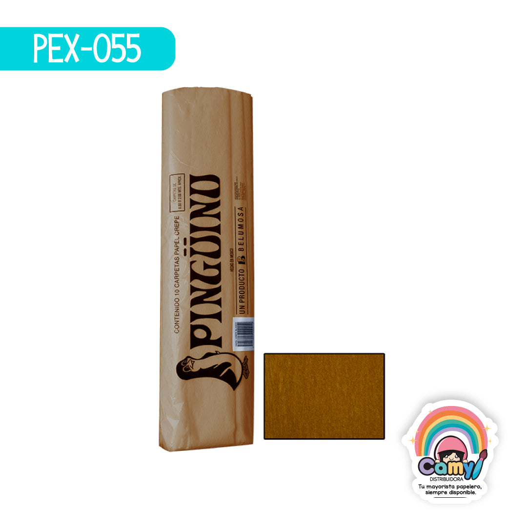 PEX-055 PAPEL CREPE PINGÜINO OCRE C/10
