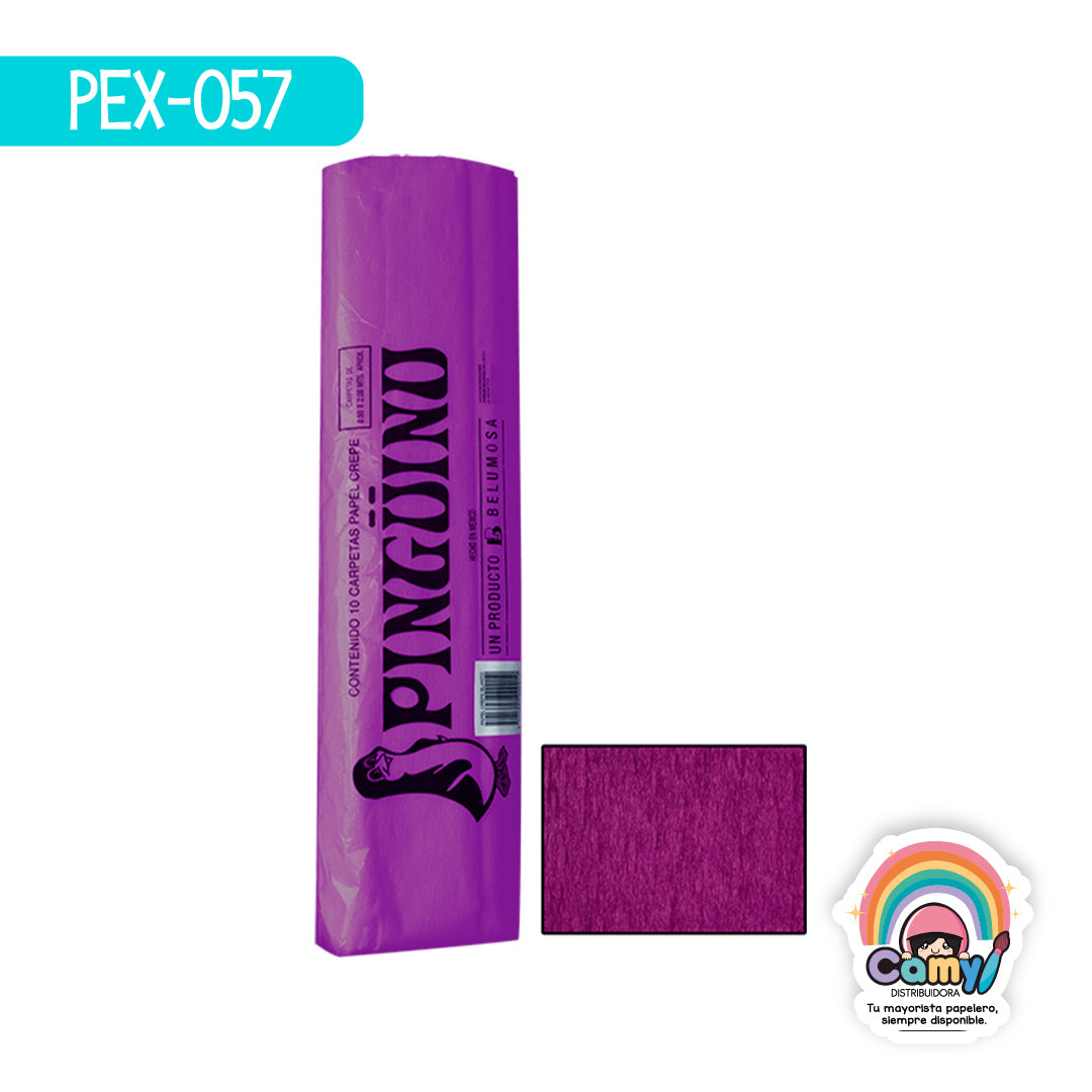 PEX-057 PAPEL CREPE PINGÜINO VIOLETA C/10