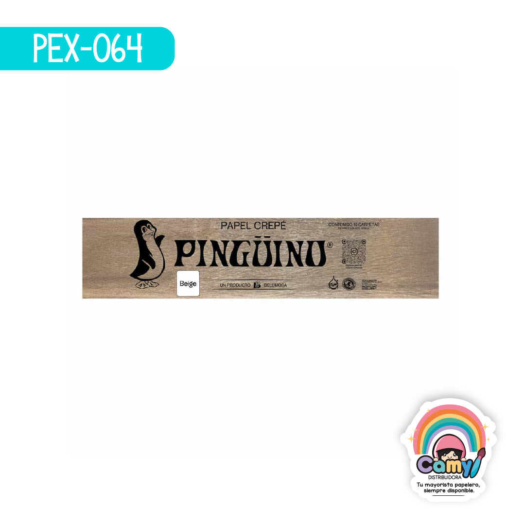 PEX-064 PAPEL CREPE PINGÜINO BEIGE C/10