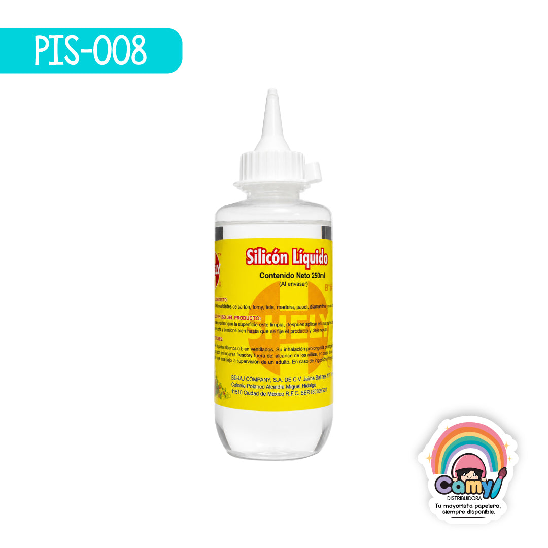 PIS-008 SILICON LIQUIDO SHELY SOLVENTE EN FCO.DE 250ML