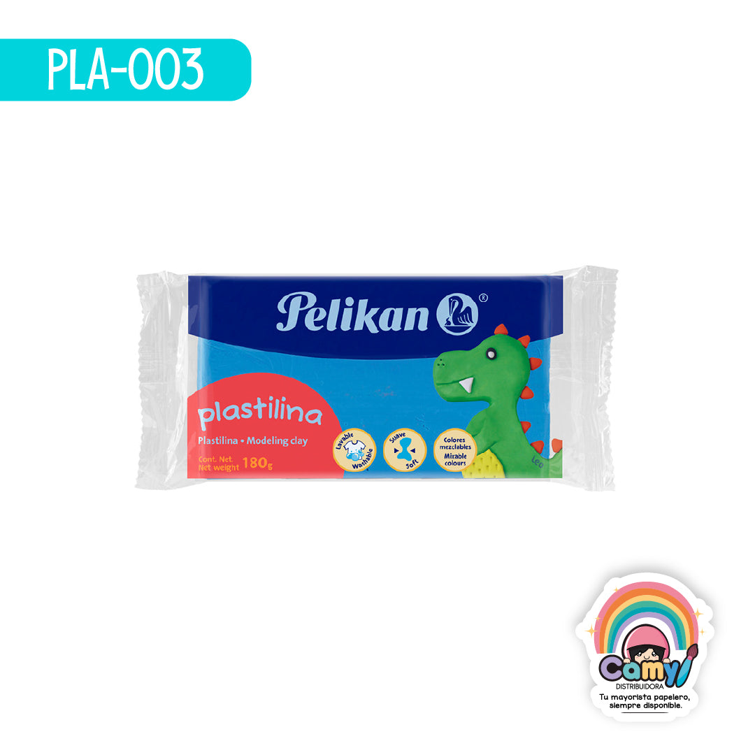 PLA-003 PLASTILINA MARQUETA 180 G AZ CL PELIKAN