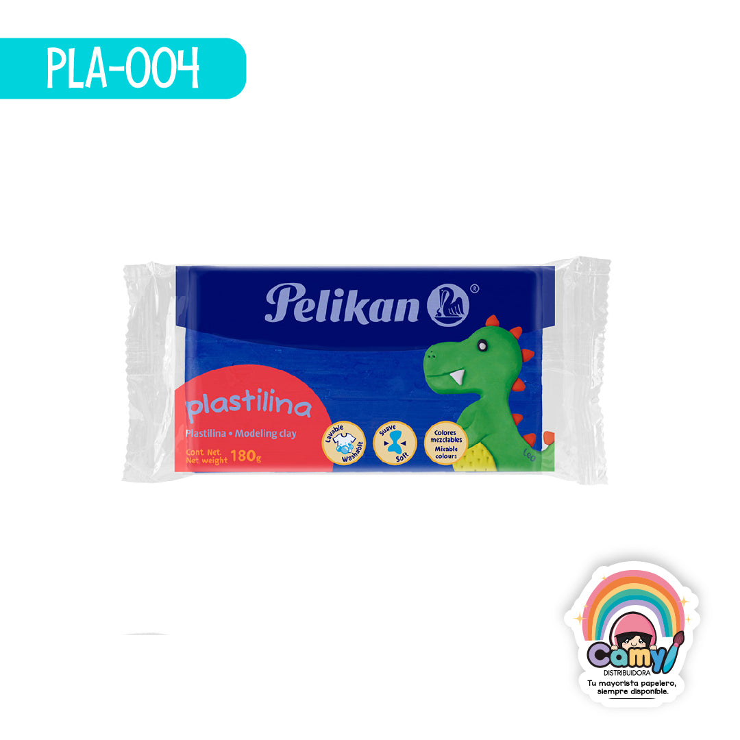 PLA-004 PLASTILINA MARQUETA 180 G AZ MARINO PELIKAN