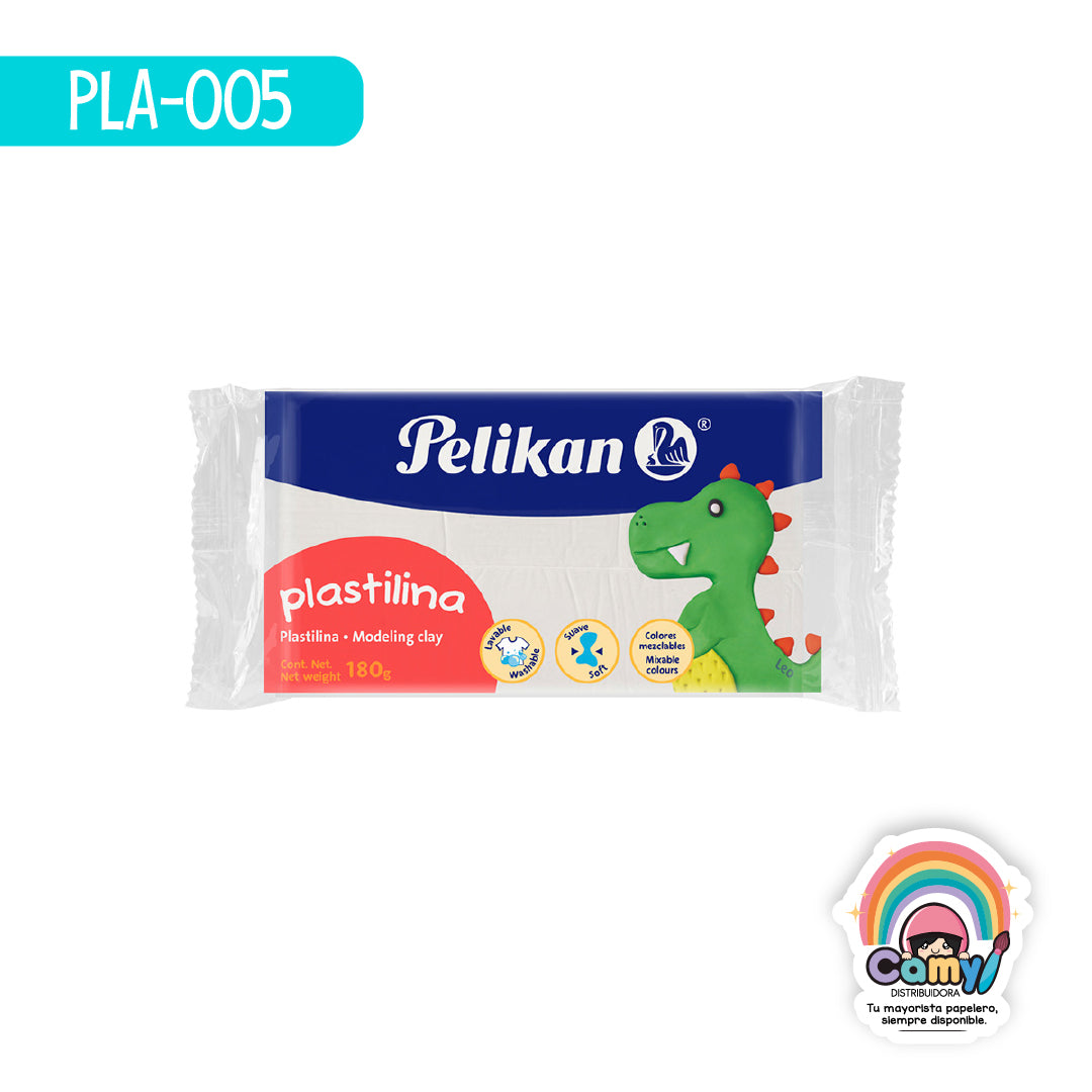 PLA-005 PLASTILINA MARQUETA 180 G BCO PELIKAN