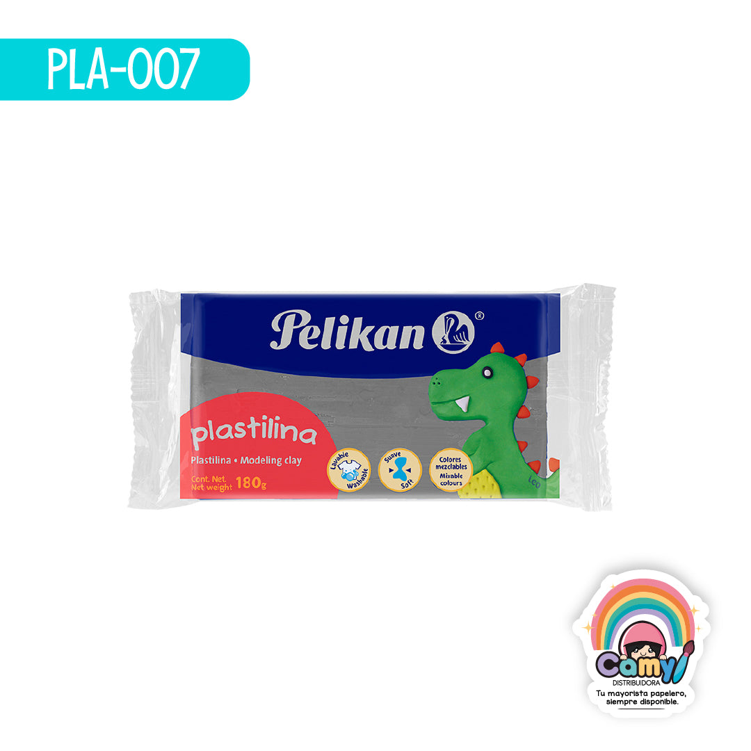 PLA-007 PLASTILINA MARQUETA 180 G GRIS PELIKAN