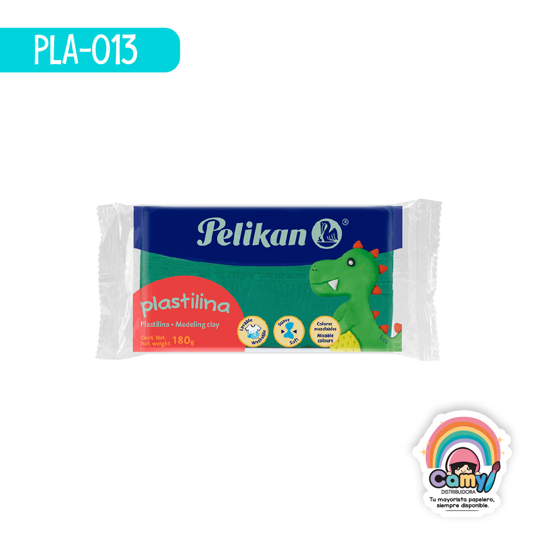 PLA-013 PLASTILINA MARQUETA 180 G VD PELIKAN