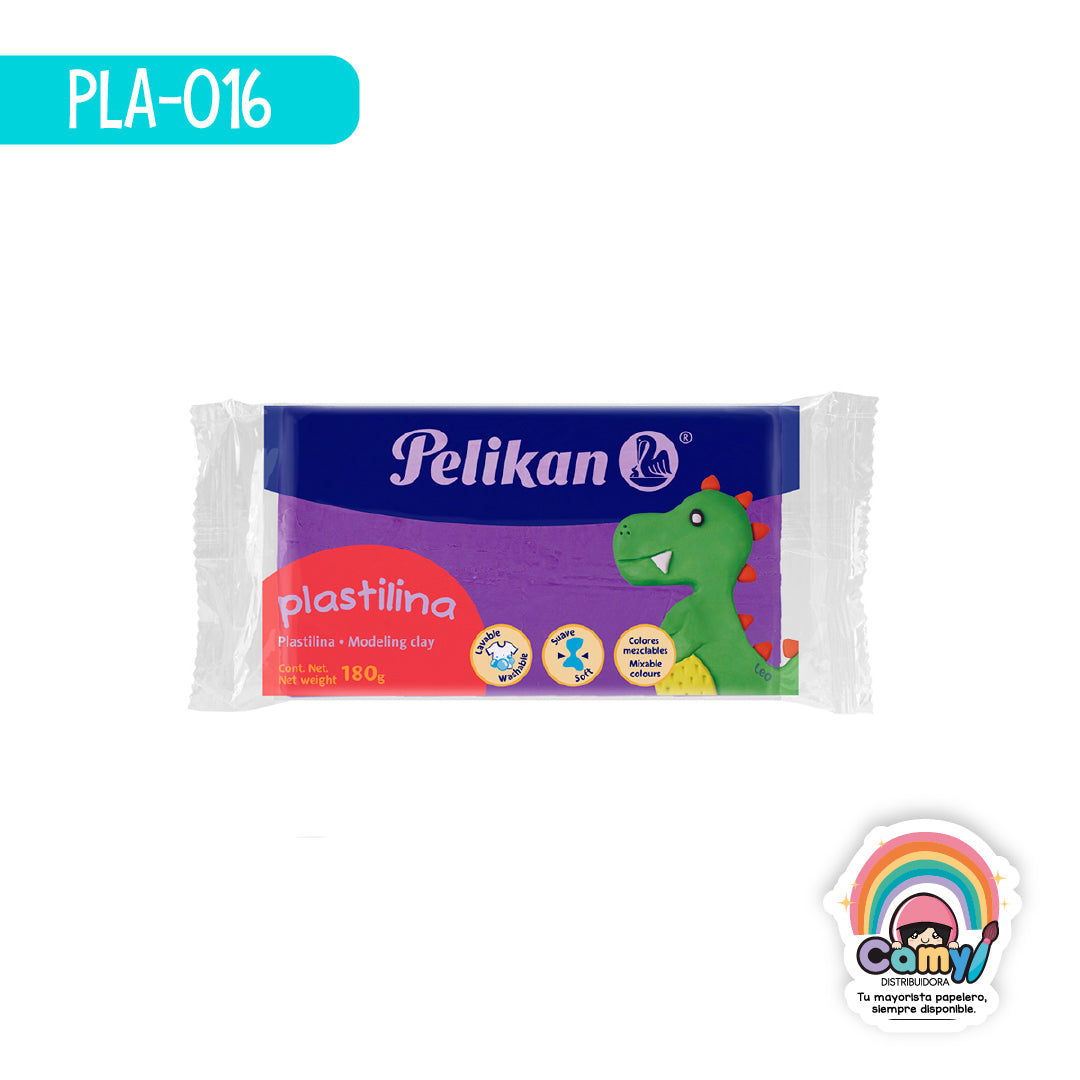 PLA-016 PLASTILINA MARQUETA 180 G VIOLETA PELIKAN
