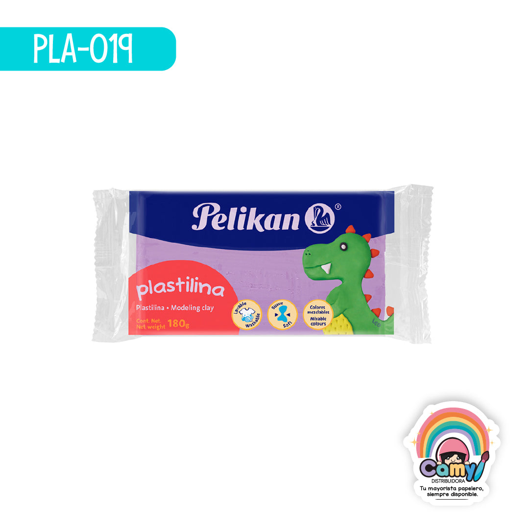 PLA-019 PLASTILINA MARQUETA 180 G LAVANDA PELIKAN