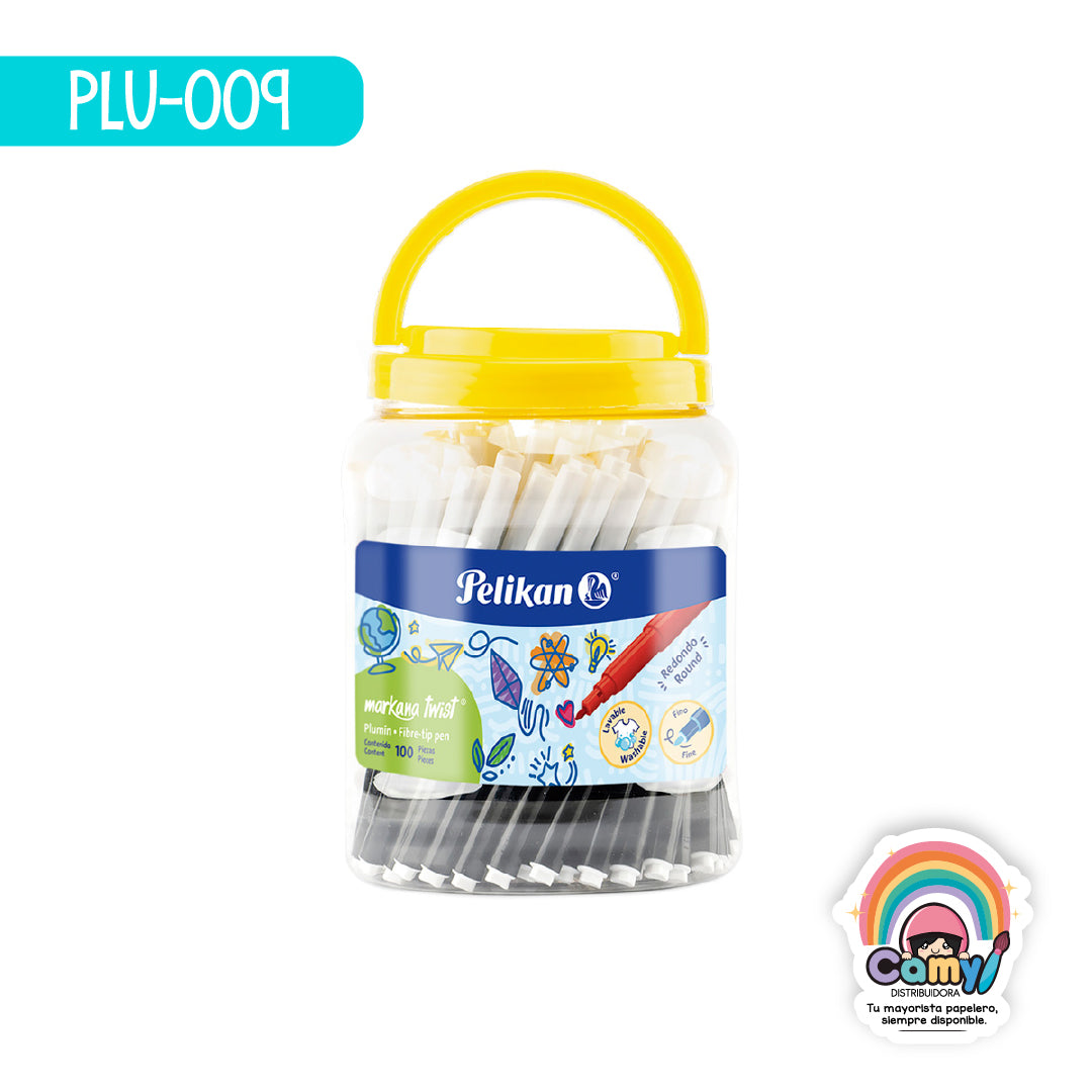 PLU-009 MARKANA TWIST NEGRO C/100 PELIKAN