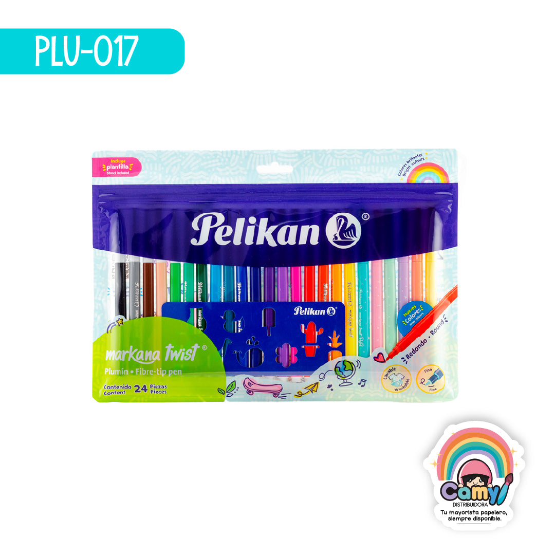 PLU-017 BOLSA MARKANA TWIST  ET C/24 (4 PASTEL) PELIKAN