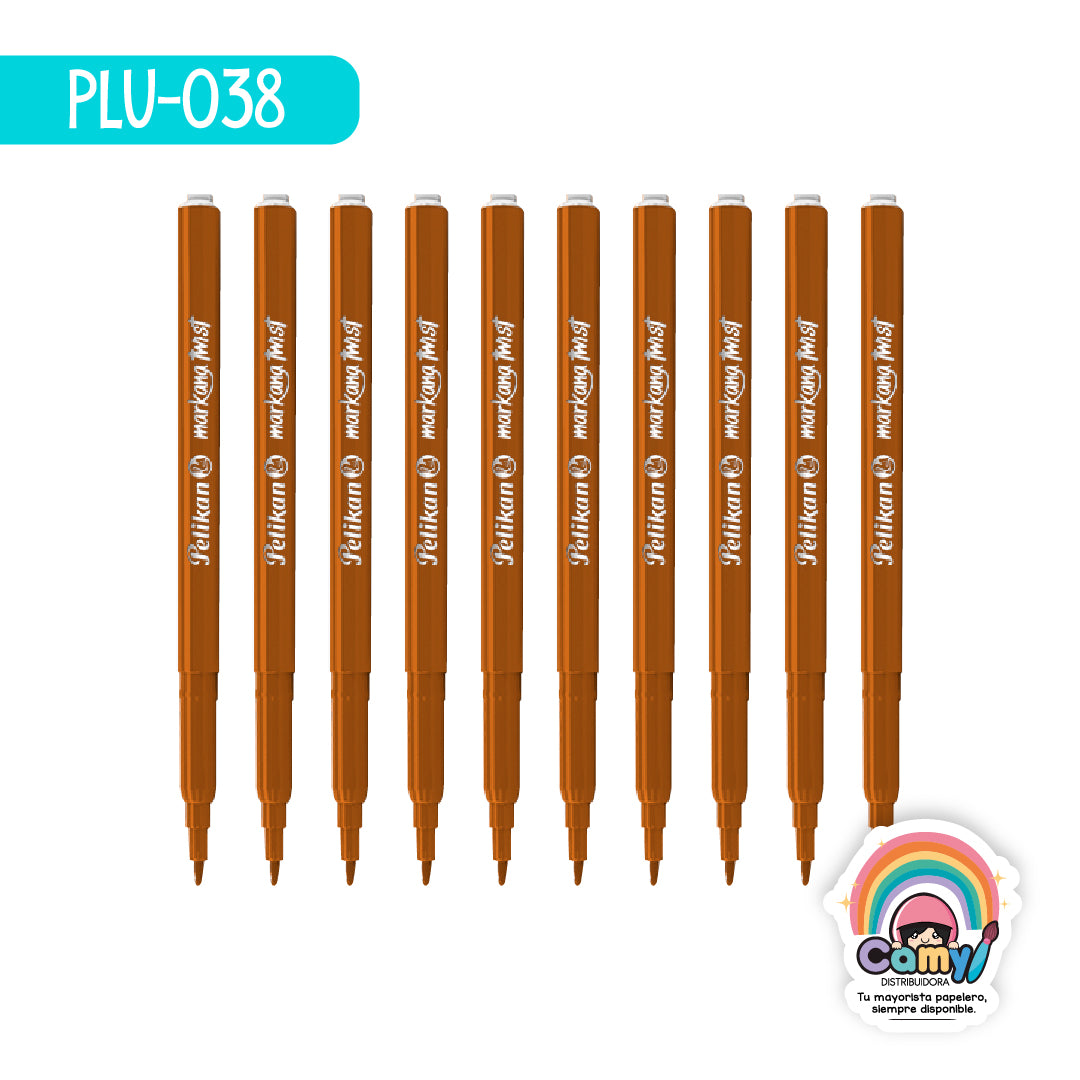 PLU-038 ROLLO DE MARKANA TWIST CAFE C/10 PELIKAN