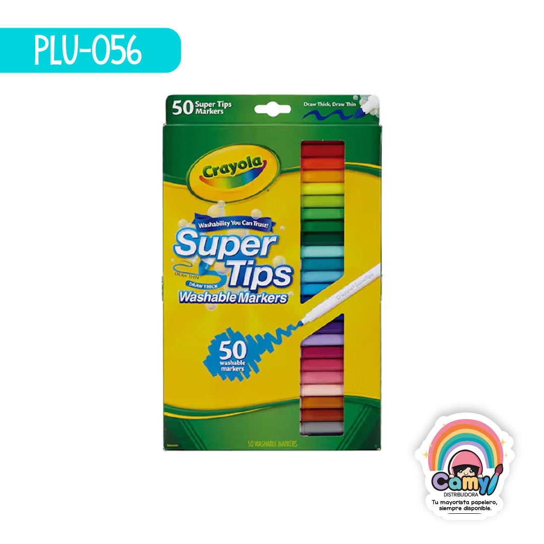 PLU-056 50 PLUMONES DELGADOS LAVABLES CRAYOLA