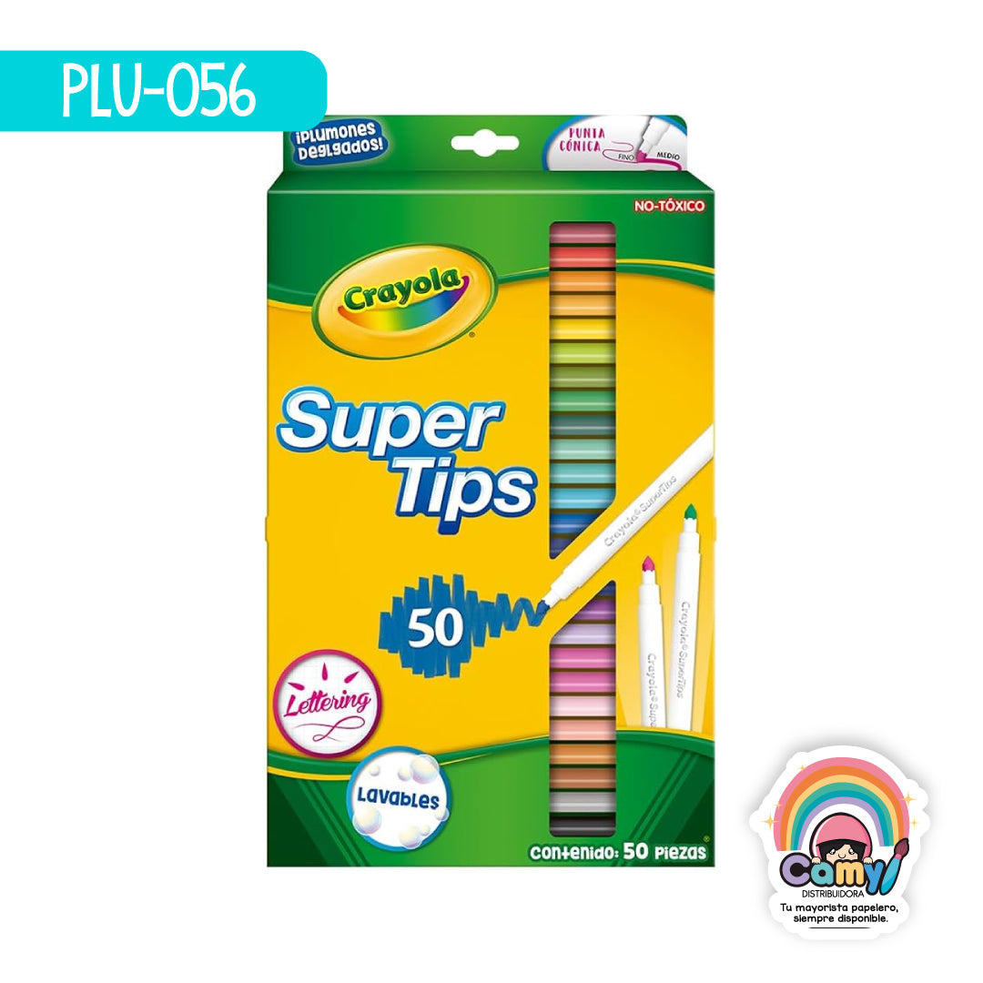 PLU-056 50 PLUMONES DELGADOS LAVABLES CRAYOLA