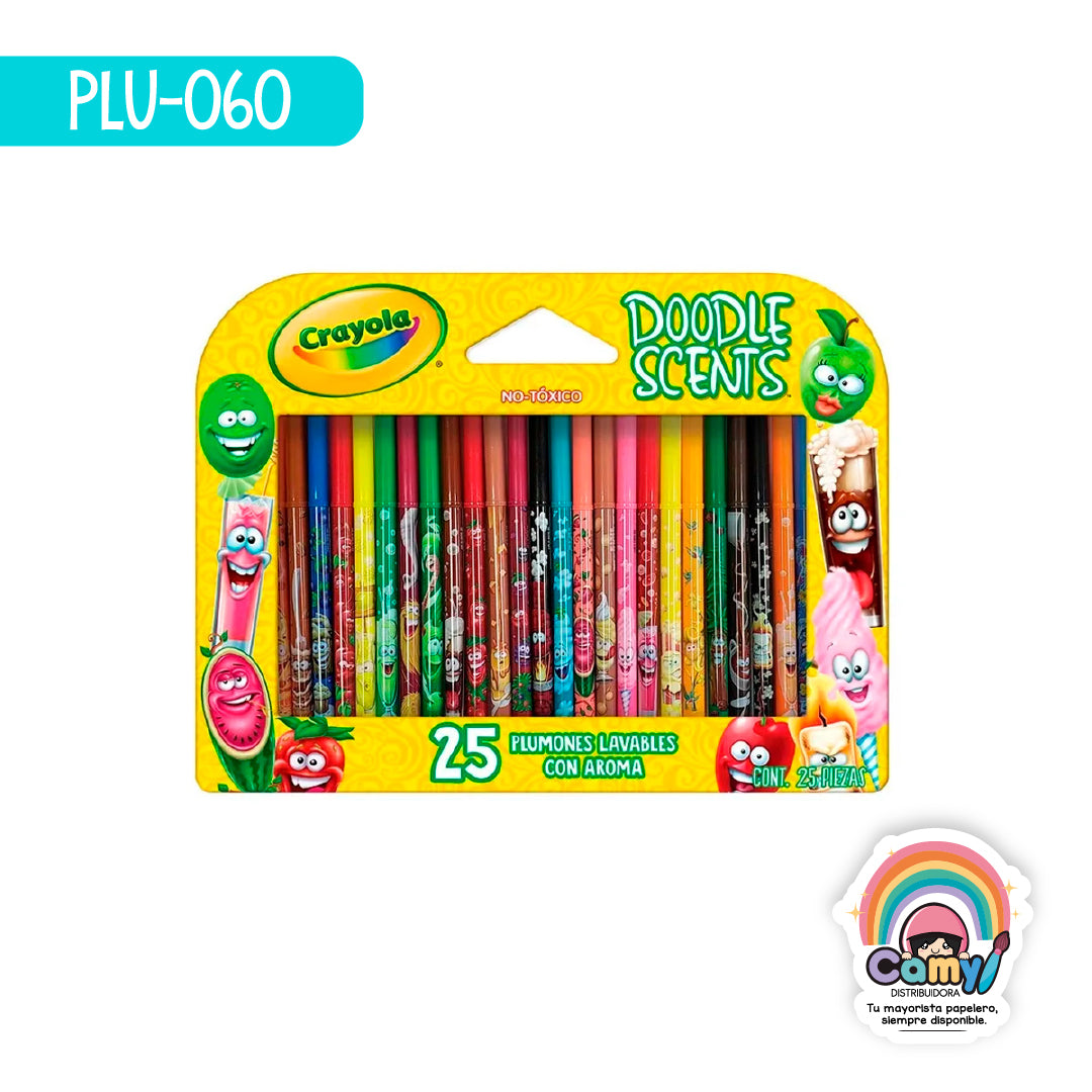 PLU-060 25 PLUMONES CRAYOLA DOODLE SCENTS CON AROMA