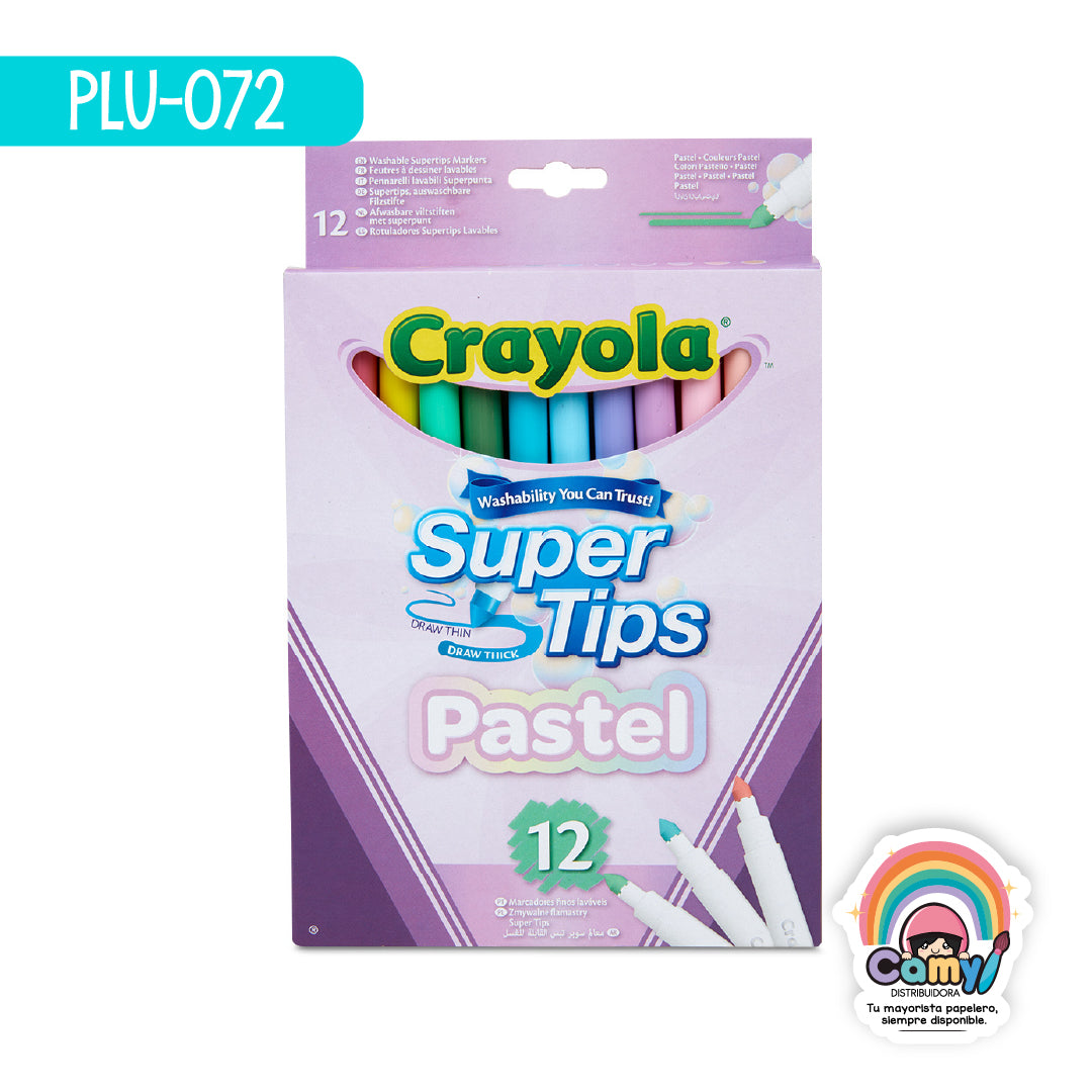 PLU-072 12 SUPER TIPS CRAYOLA PASTEL