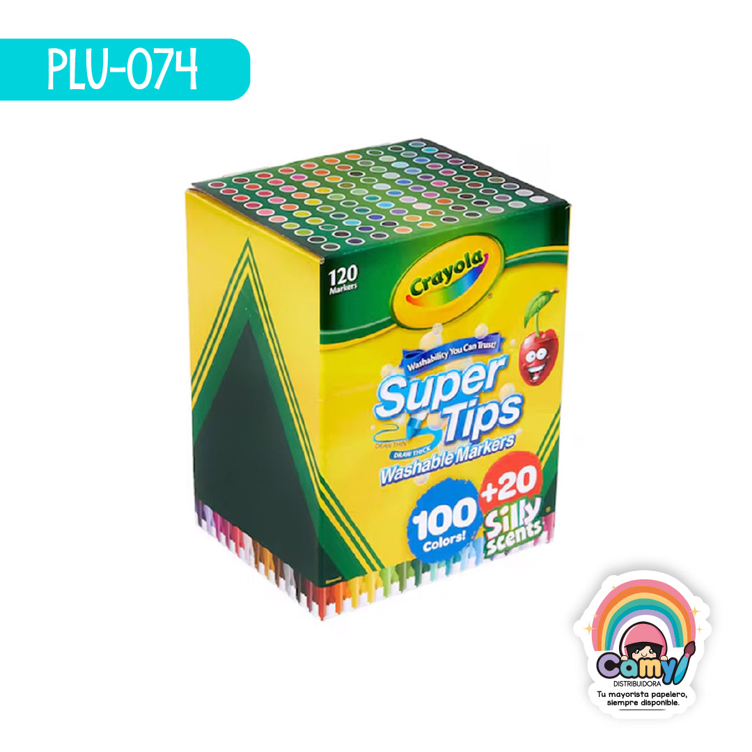 PLU-074 PLUMONES CRAYOLA SUPER TIPS 100+20 DOODLE SCENTS