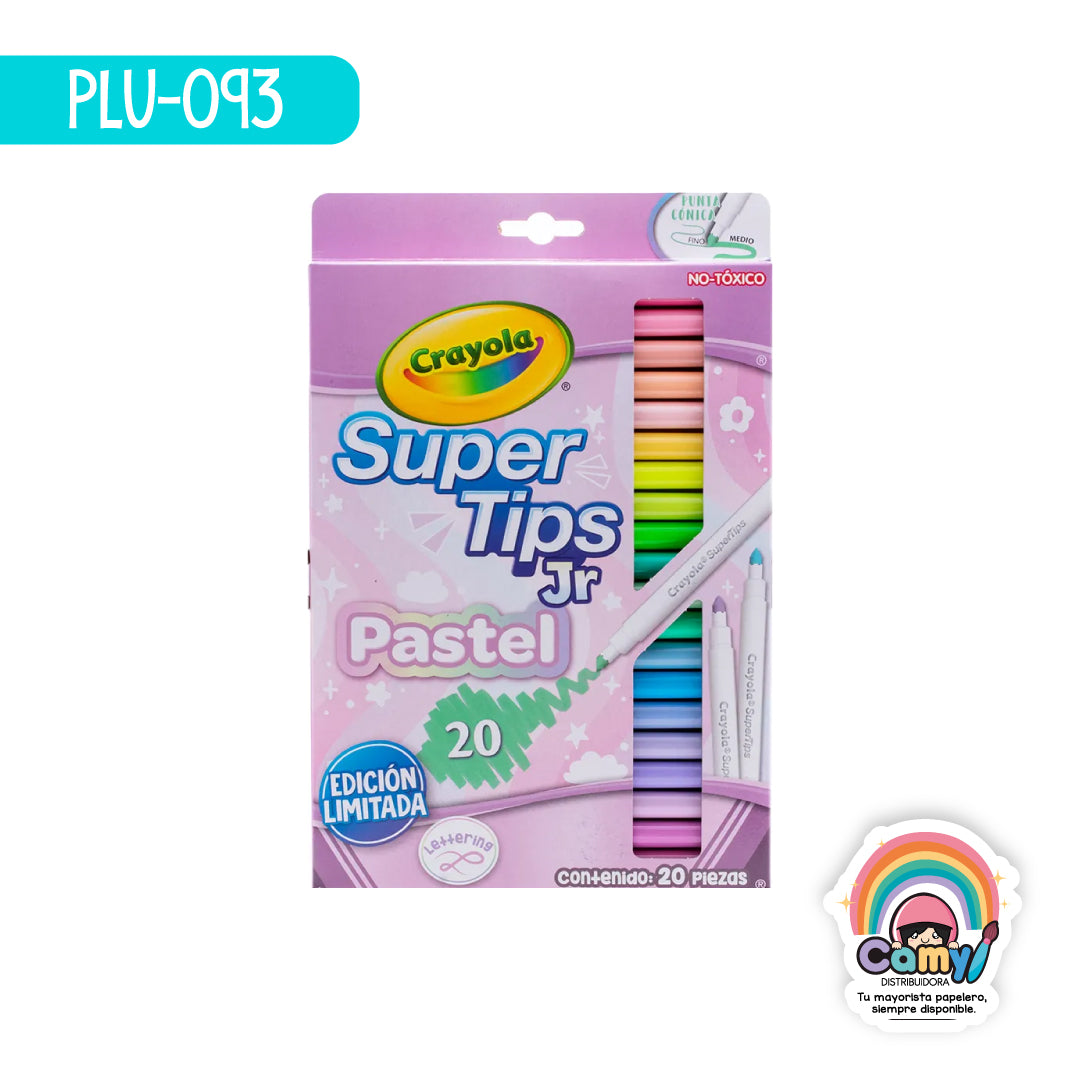 PLU 093 SUPER TIPS JUNIOR PASTEL C 20 CRAYOLA