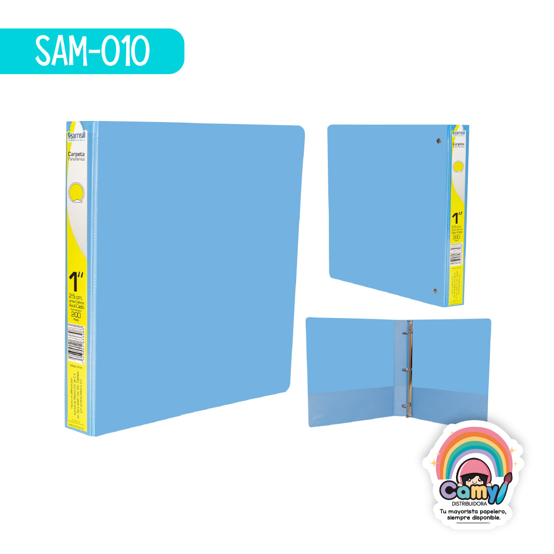 SAM-010 CARPETA BASIC LINE 1" CARTA AZUL CIELO. SAMSILL