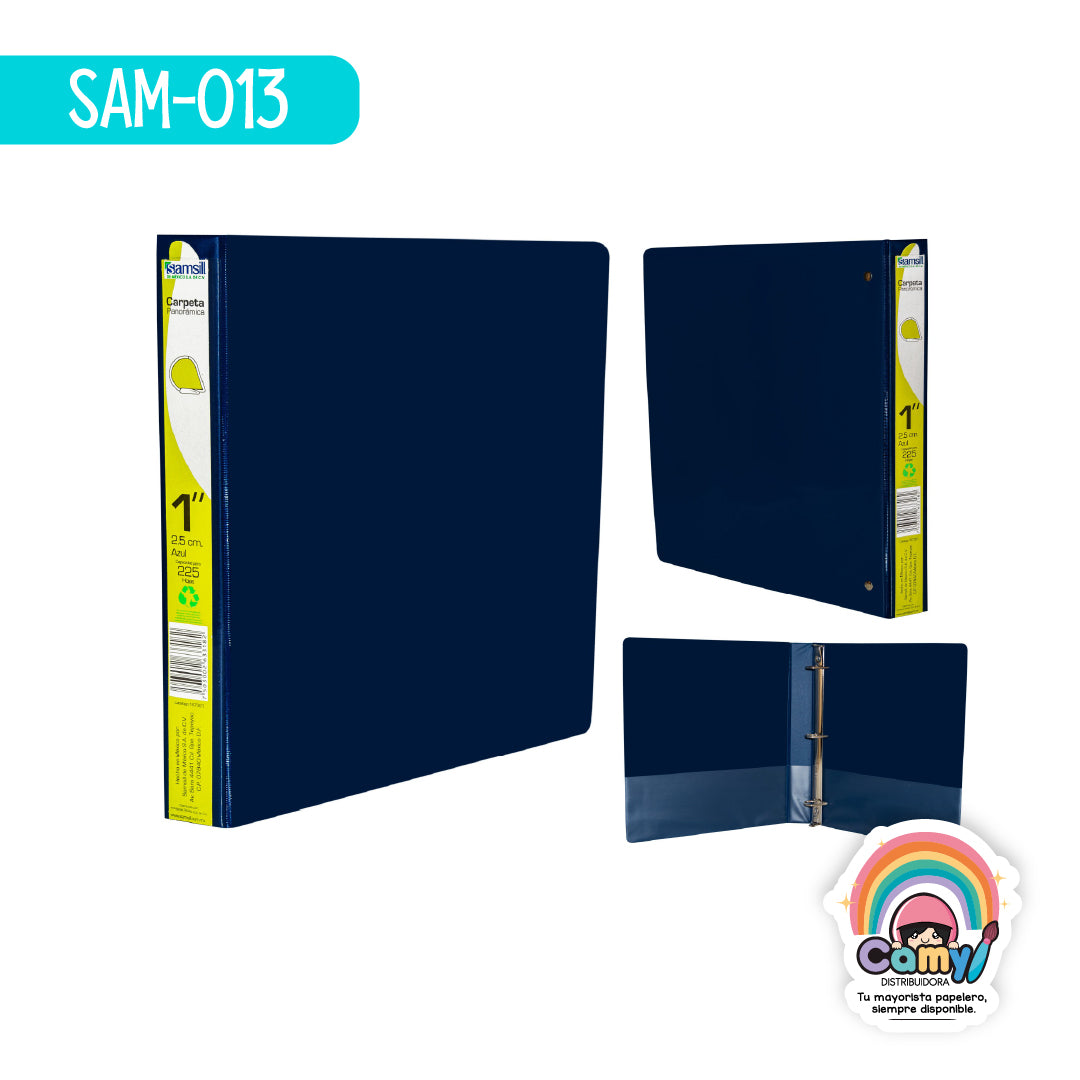SAM-013 CARPETA BASIC LINE 1" CARTA AZUL ESPECIAL. SAMSILL