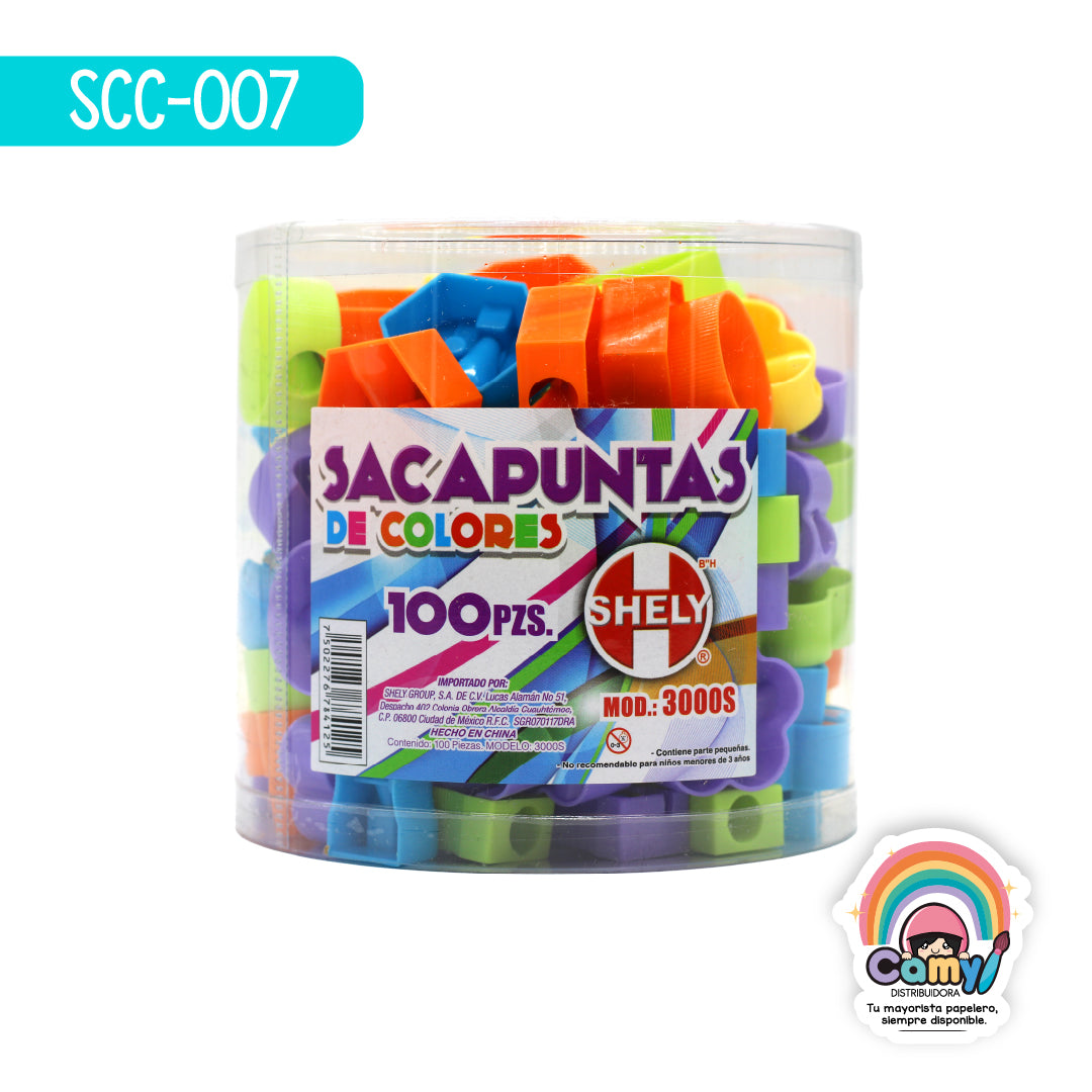 SCC-007 SACAPUNTAS BOTE PVC SHELY C/100 3000SA