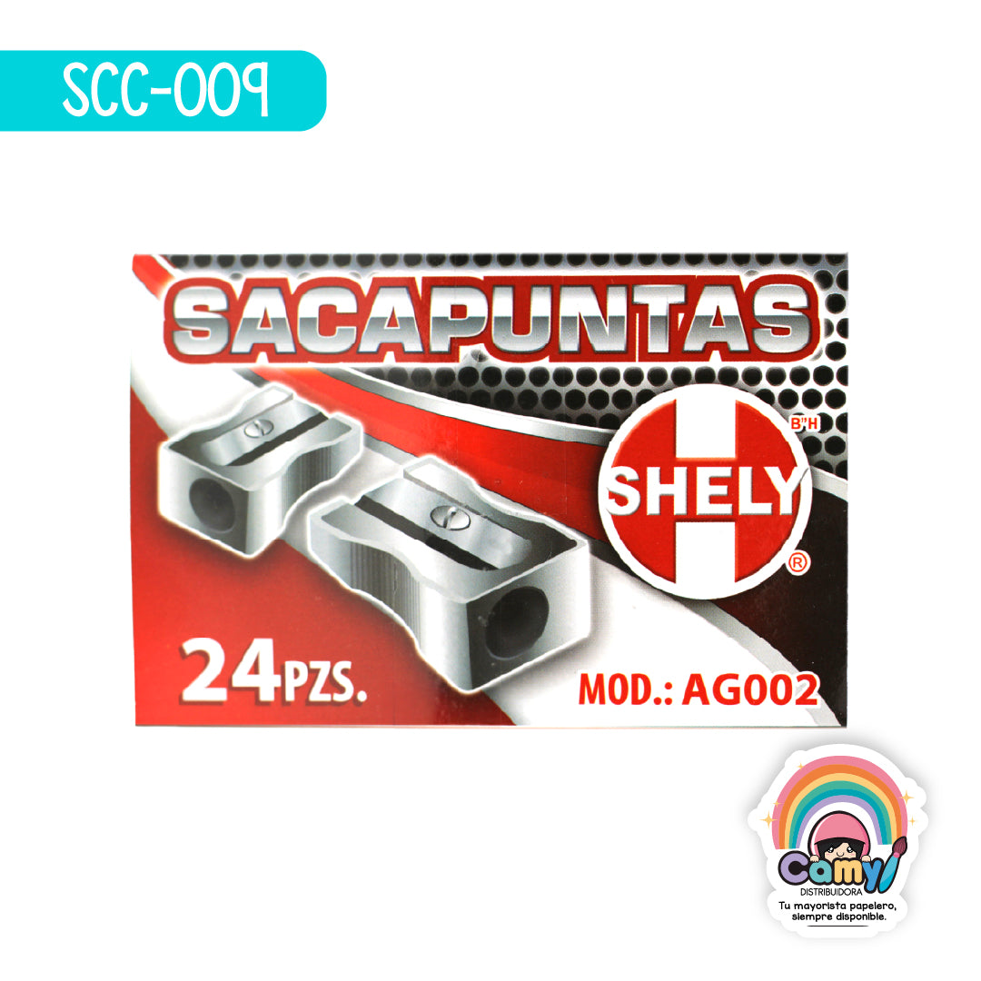 SCC-009 SACAPUNTAS METALICO UN HOYO SHELY C/24