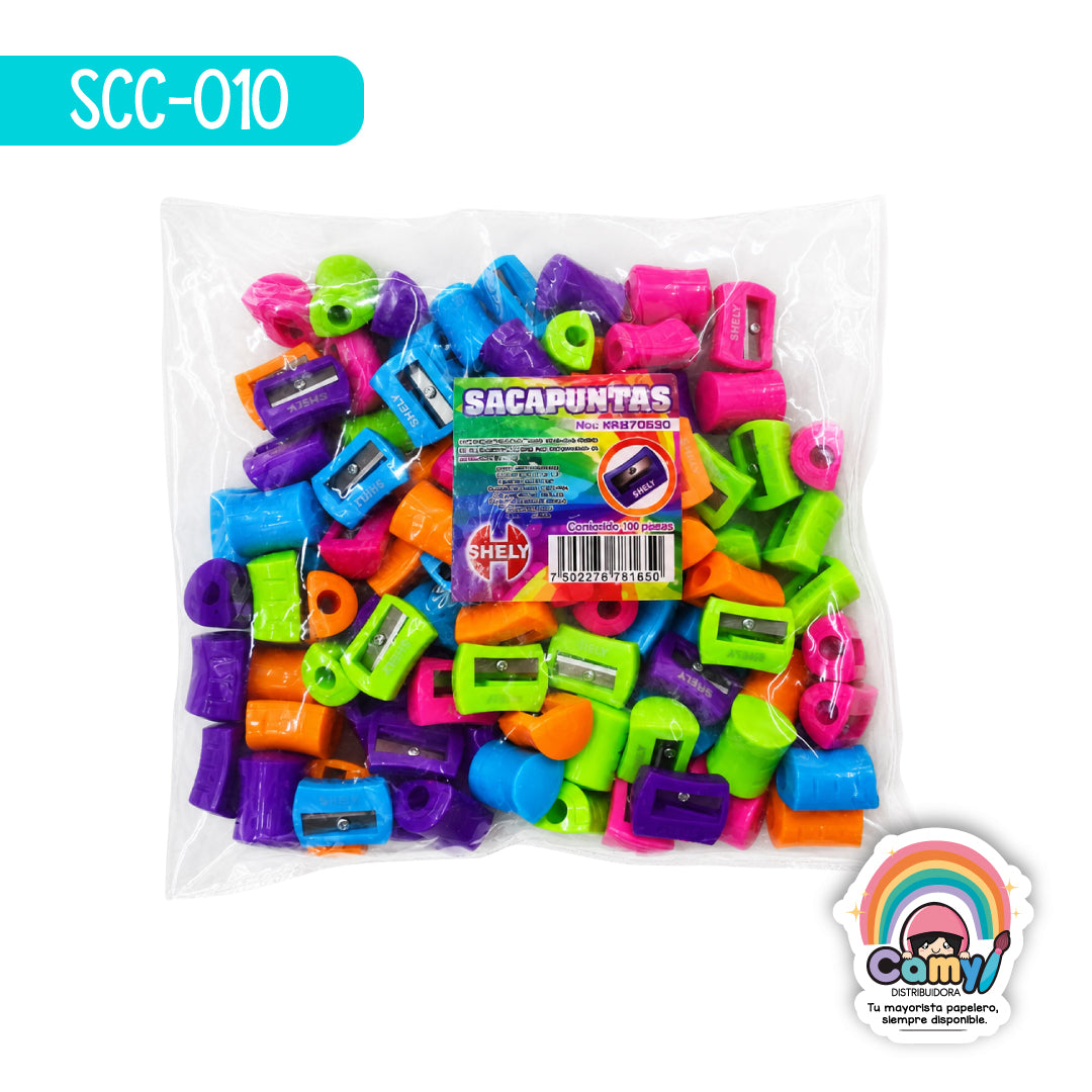 SCC-010 SACAPUNTAS PLASTICO SHELY KR970530 BOLSA C/100