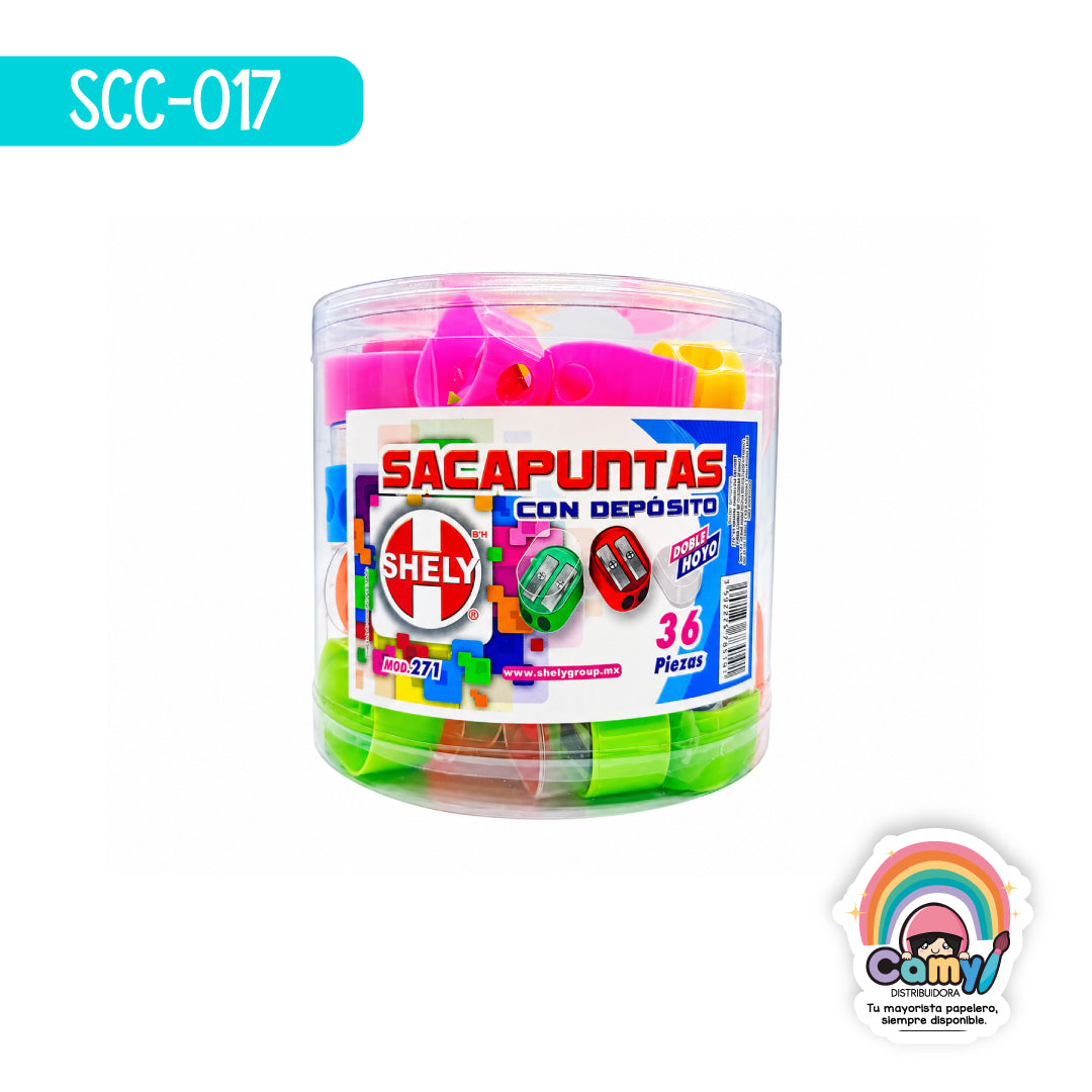 SCC-017 SACAPUNTAS SHELY 2 HOYOS CON DEPOSITO C/36
