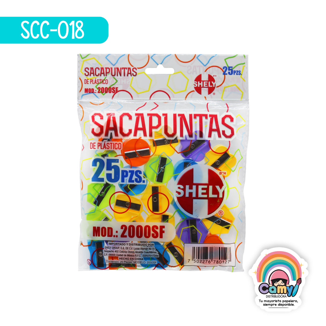 SCC-018 SACAPUNTAS SOLIDO SHELY 2000SF BOLSA C/25