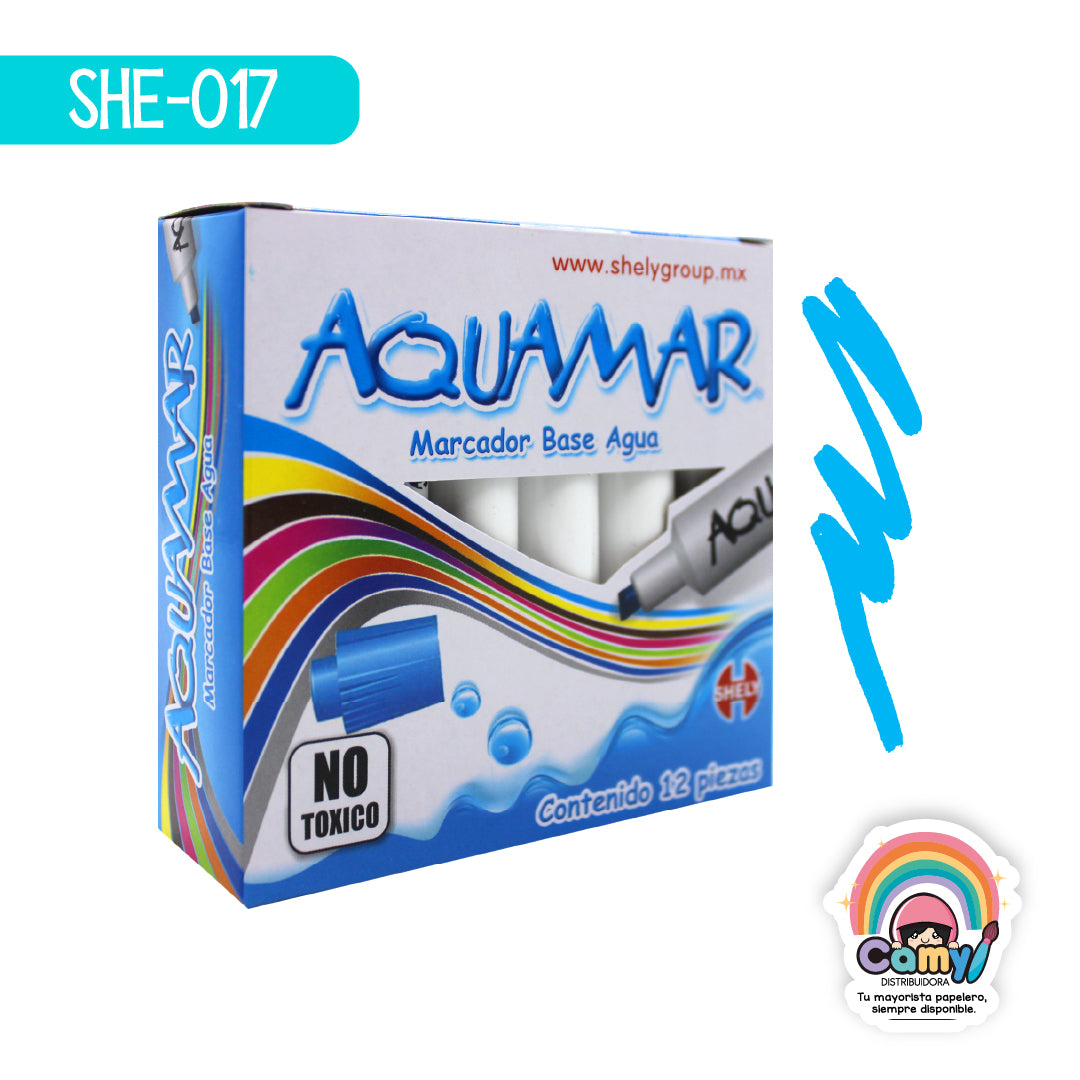 SHE-017 ACUAMAR SHELY MARCADOR AZUL CIELO C/12