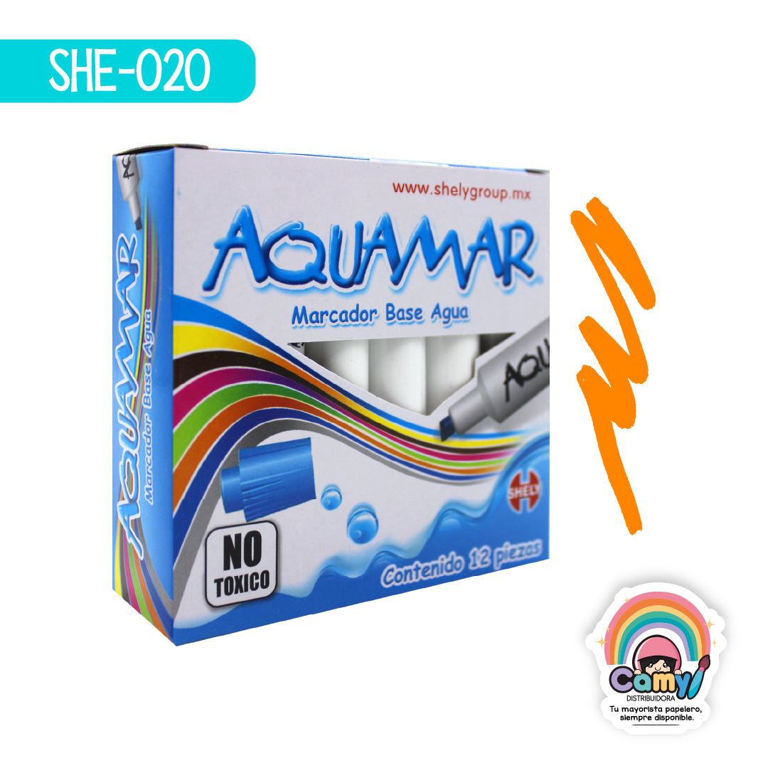 SHE-020 ACUAMAR SHELY MARCADOR NARANJA C/12