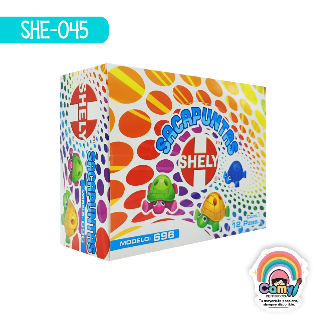 SHE-045 SACAPUNTAS DE TORTUGA CAJA C/12PC. SHELY