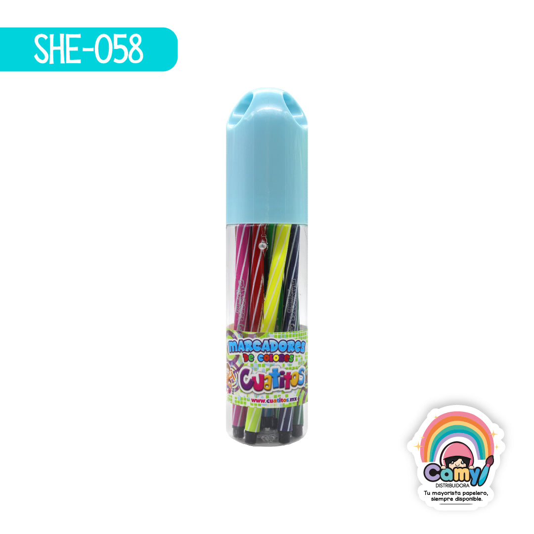 SHE-058 MARCADORES BASE DE AGUA C/12PZ. BC627-12 SHELY